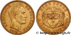 KOLUMBIEN 10 Pesos Simon Bolivar 1919 Bogota