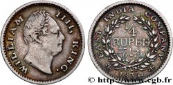 BRITISH INDIA 1/4 Rupee (Roupie) William IV 1835 Calcutta