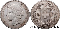 SUIZA 5 Francs Helvetia 1890 Berne BC+ 