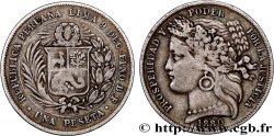 PERU 1 Peseta 1880 Lima