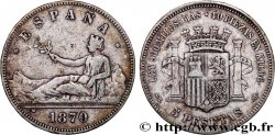 ESPAGNE 5 Pesetas 1870 Madrid TB+ 