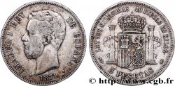 ESPAGNE 5 Pesetas Amédée Ier 1871 Madrid TB+ 