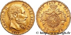OR, PALLADIUM ET PLATINE INVESTISSEMENT 20 Francs Léopold II 1877 Bruxelles TTB+ 