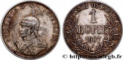 GERMAN EAST AFRICA 1 Rupie (Roupie) Guillaume II Deutsch-Ostafrica 1907 Hambourg