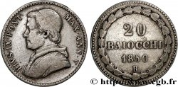 VATICAN ET ÉTATS PONTIFICAUX 20 Baiocchi Pie IX an IV 1850 Rome