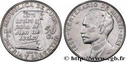 CUBA 50 Centavos centenaire naissance de José Marti 1953 