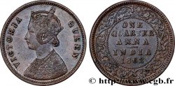 INDIA BRITÁNICA 1/4 Anna Victoria 1862 Calcutta