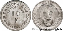 REPúBLICA DEMOCRáTICA DEL CONGO 10 Francs Banque Nationale du Congo 1965 Bruxelles