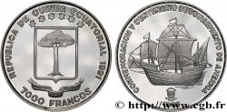 GUINÉE ÉQUATORIALE 7000 Francos Proof 5e anniversaire de la découverte de l’Amérique 1991  SPL 