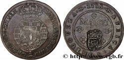 ANGOLA 1 Macuta Marie Ier et Pierre III avec contremarque de 1837 1785  VF 