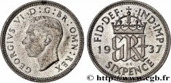 ROYAUME-UNI 6 Pence Georges VI 1937  SUP 