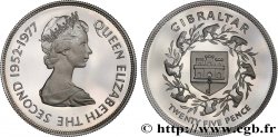 GIBRALTAR 25 Pence Proof Elisabeth II - jubilé d’argent 1977  fST 