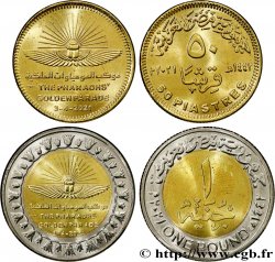 ÉGYPTE Lot 50 Piastres et 1 Pound Parade dorée des Pharaons AH 1441 2021 