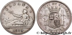 ESPAÑA 2 Pesetas “ESPAÑA” (1874) 1870 Madrid BC+ 