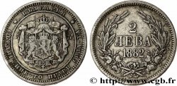 BULGARIE 2 Leva Alexandre Ier 1882  TTB 