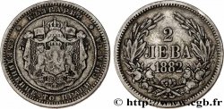 BULGARIE 2 Leva Alexandre Ier 1882  TB+ 