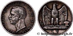 ITALIE 5 Lire Victor Emmanuel III 1927 Rome