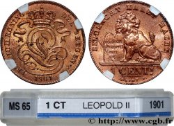 BELGIQUE 1 Centime lion monogramme de Léopold II légende en français 1901  FDC65 GENI
