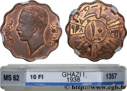 IRAK 10 Fils Ghazi Ier AH 1357 1938  SUP62 GENI