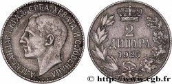 YOUGOSLAVIE 2 Dinara Alexandre Ier 1925 Bruxelles TTB 