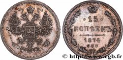 RUSSIA 15 Kopecks 1874 Saint-Petersbourg