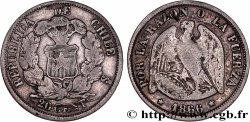 CHILE
 20 Centavos Condor 1866 Santiago