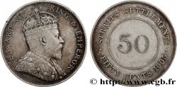 MALAYSIA - STRAITS SETTLEMENTS - ÉDWARD VII 50 Cents 1905 Bombay