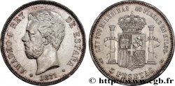 ESPAGNE 5 Pesetas Amédée Ier 1871 Madrid TTB 