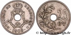BELGIUM 25 Centimes Léopold II 1909  AU 