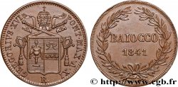 ITALIE - ÉTATS DU PAPE - GRÉGOIRE XVI (Bartolomeo Alberto Cappellari) 1 Baiocco armes du vatican an XI 1841 Rome