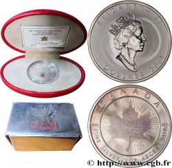 CANADA 5 Dollars (1 once) Proof  Hologramme feuille d’érable 2001  FDC 
