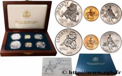 UNITED STATES OF AMERICA Coffret 6 monnaies Proof et BU Champs de bataille de la Guerre Civile 1995 Philadelphie, San Francisco, West Point