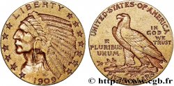 OR, PALLADIUM ET PLATINE INVESTISSEMENT 5 Dollars &nbsp;Indian Head&nbsp; 1909 Philadelphie