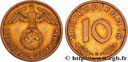 ALLEMAGNE 10 Reichspfennig aigle surmontant une swastika 1938 Stuttgart