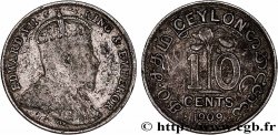 CEYLAN 10 Cents Édouard VII 1909 