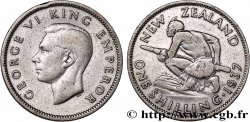NOUVELLE-ZÉLANDE 1 Shilling Georges VI / guerrier maori 1937 