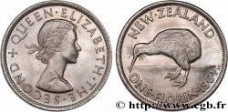 NUEVA ZELANDA 1 Florin Elisabeth II / kiwi 1964 