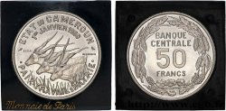 CAMEROUN Essai de 50 Francs Etat du Cameroun, commémoration de l’indépendance, antilopes 1960 Paris