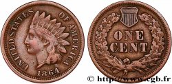 ÉTATS-UNIS D AMÉRIQUE 1 Cent tête d’indien, 2e type 1864 