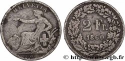 SUISSE 2 Francs Helvetia 1860 Berne