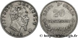 ITALY 20 Centesimi Victor Emmanuel II 1863 Milan