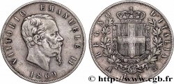 ITALIE 5 Lire Victor Emmanuel II 1869 Milan