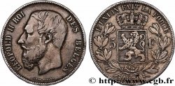 BELGIQUE 5 Francs Léopold II 1870 