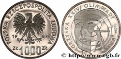 POLOGNE 1000 Zlotych Proba Proof Jeux Olympiques de Séoul 1988 - Tir à l’arc 1987 Varsovie