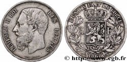 BELGIQUE 5 Francs Léopold II 1873 