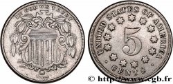 ÉTATS-UNIS D AMÉRIQUE 5 Cents bouclier variété sans rayons entre les étoiles 1867 Philadelphie
