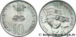 BRITISCH-INDIEN 10 Roupies 25e Anniversaire de l’Indépendance 1972 