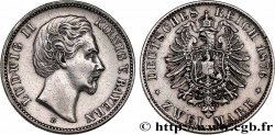 GERMANY - BAVARIA 2 Mark Louis II  1876 Munich