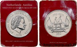 ANTILLES NÉERLANDAISES 25 Gulden Bicentenaire de l’Indépendance américaine  1976  SPL 