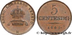 ITALY - LOMBARDY - VENETIA 5 Centesimi 1849 Milan